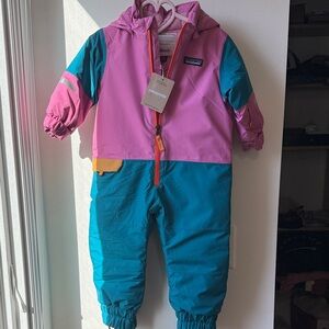 NWT Patagonia Kids' Ski Snowsuit in Pink and Blue 12-18 month size